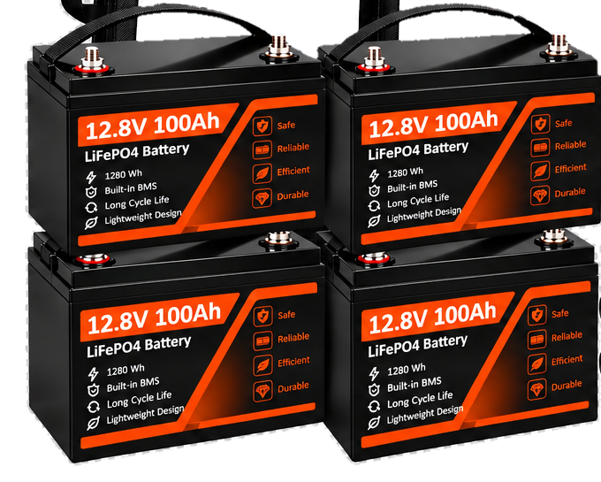 Batteriespeicher 400 Ah (4x) des 1 kW Notstromsets